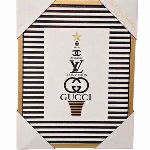 Holly Jolly Art Co Gucci, Louis, Chanel Tree Framed Vinyl Canvas Wall Decor